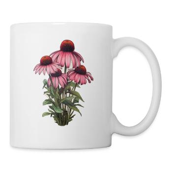 Echinaceapflanze 4 Blüten - Tasse - Weiß - Rechts