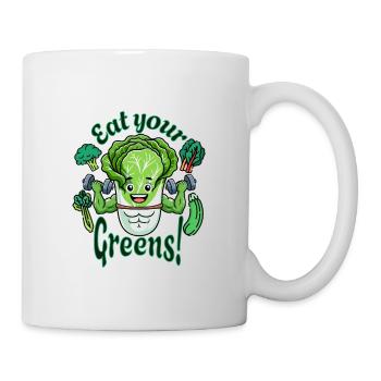 Veggie Muscles, Eat your Greens shirt - Tasse - Weiß - Rechts