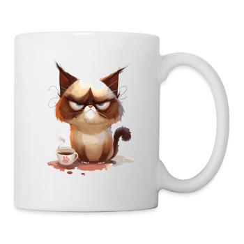 Grumpy | Cat | Annoyed Cat | Coffee lovers - Mug - white - Right