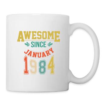 Janvier 1984 anniversaire Janvier 1984 cadeau 1984 - Mug blanc - blanc - Droite