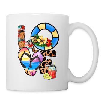 Été Lac Nature Flore Art Fleurs Mer Plage - Mug blanc - blanc - Droite