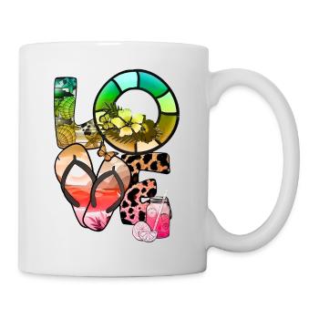 Été Lac Nature Flore Art Fleurs Mer Plage - Mug blanc - blanc - Droite