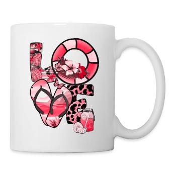 Été Lac Nature Flore Art Fleurs Mer Plage - Mug blanc - blanc - Droite