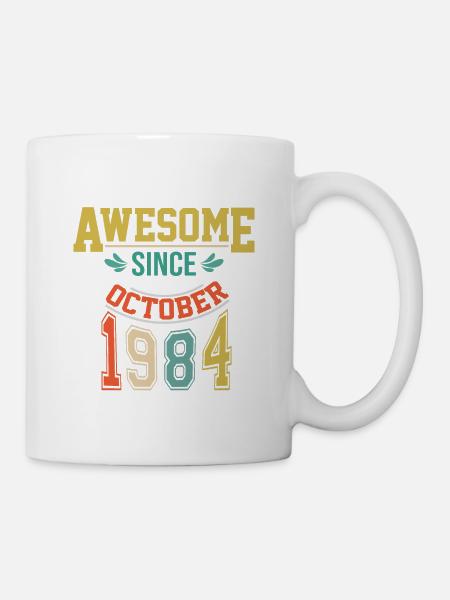 Oktober 1984 Geburtstag Oktober 1984 Geschenk 1984 - Tasse - Weiß