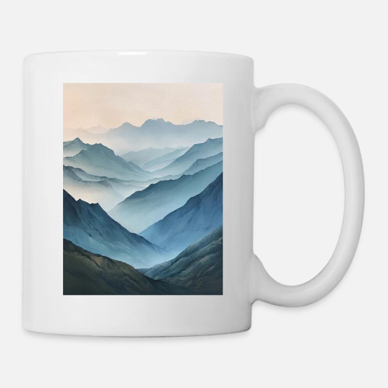 Poster Canvas Mountain 52 - Tasse - Weiß