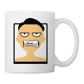 Ein Mann, der um Frieden in der Welt bittet - Tasse - Weiß - Rechts