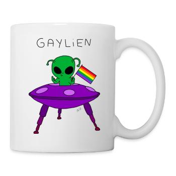 Alien gay - Tasse - Weiß - Rechts