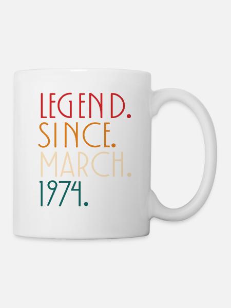 Légende depuis Mars 1974 - Minimalist - Mug blanc - blanc