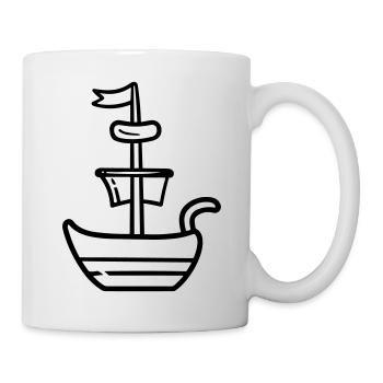 Piratenschiff - Tasse - Weiß - Rechts