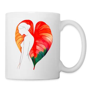 Blumen Frauen Mädchen Mode Design Kunst Weiblicher Stil - Tasse - Weiß - Rechts