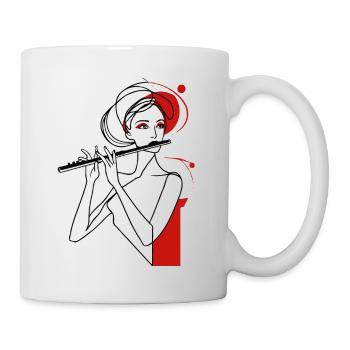flûte sifflant musique - Mug blanc - blanc - Droite