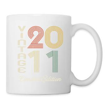 2011 Anniversaire Né en 2011 vintage Rétro. Editio - Mug blanc - blanc - Droite