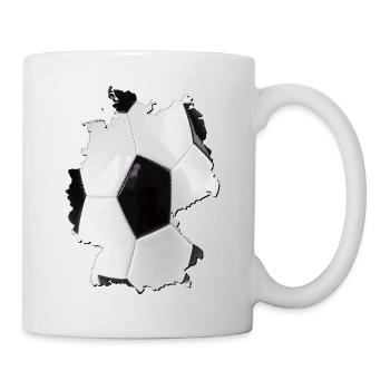 Deutschland Landkarte umrahmt echten Fußball - Tasse - Weiß - Rechts