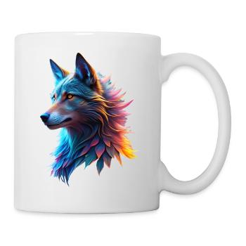 Fantasy Wolfskopf - Tasse - Weiß - Rechts
