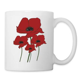 Poppy bouquet - Mug - white - Right