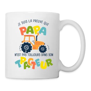 papa tracteur naissance bébé nourrisson - Mug blanc - blanc - Droite