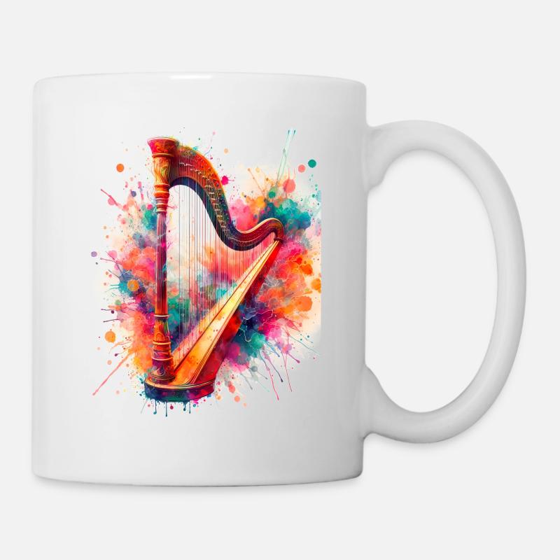 Harpe aquarelle - Mug blanc - blanc