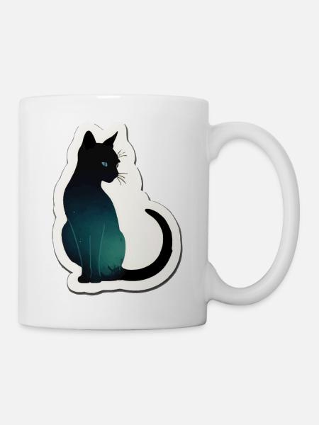 Katze Silhouette - Tasse - Weiß