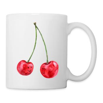 Kirschen - Tasse - Weiß - Rechts