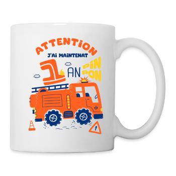 pompiers pour enfants 1er anniversaire 1 an - Mug blanc - blanc - Droite