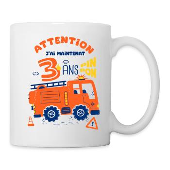 pompiers pour enfants 3 ans anniversaire - Mug blanc - blanc - Droite