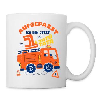 Feuerwehrmann 1 Jahr - Tasse - Weiß - Rechts