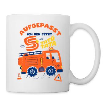 Feuerwehrmann 5 Jahre - Tasse - Weiß - Rechts