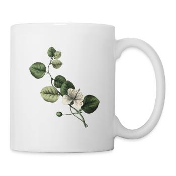 Nummer 8 Grüne Blumen - 8. Blumengeburtstag - Tasse - Weiß - Rechts