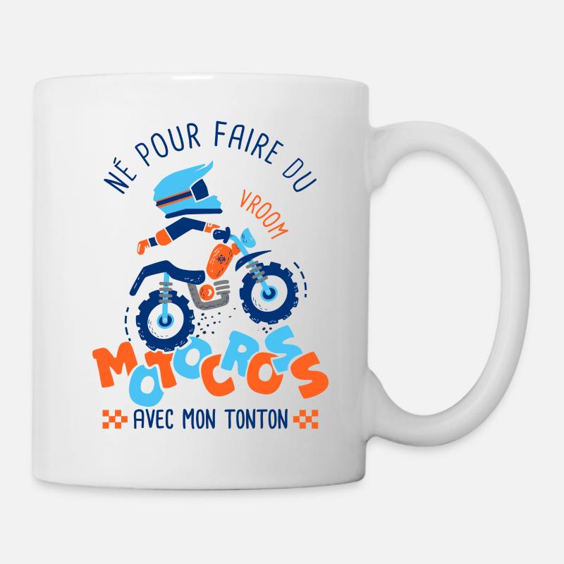 Né pour faire du motocross avec mon tonton - Mug blanc - blanc