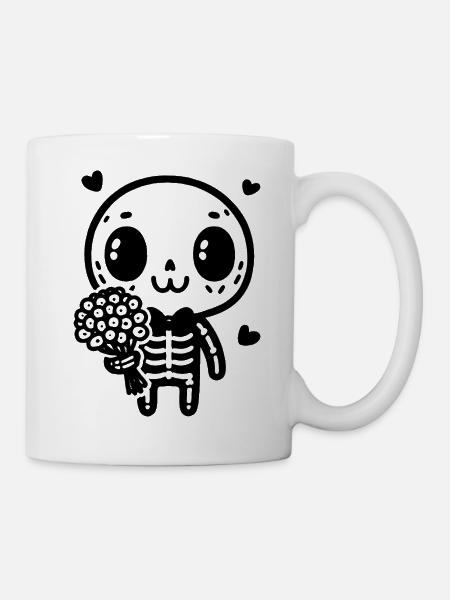 Skelettknochenblumen - Mysteriöser Kontrast - Tasse - Weiß