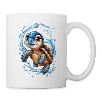 happy little turtle - Urlaubsspaß am Meer - Tasse - Weiß - Rechts