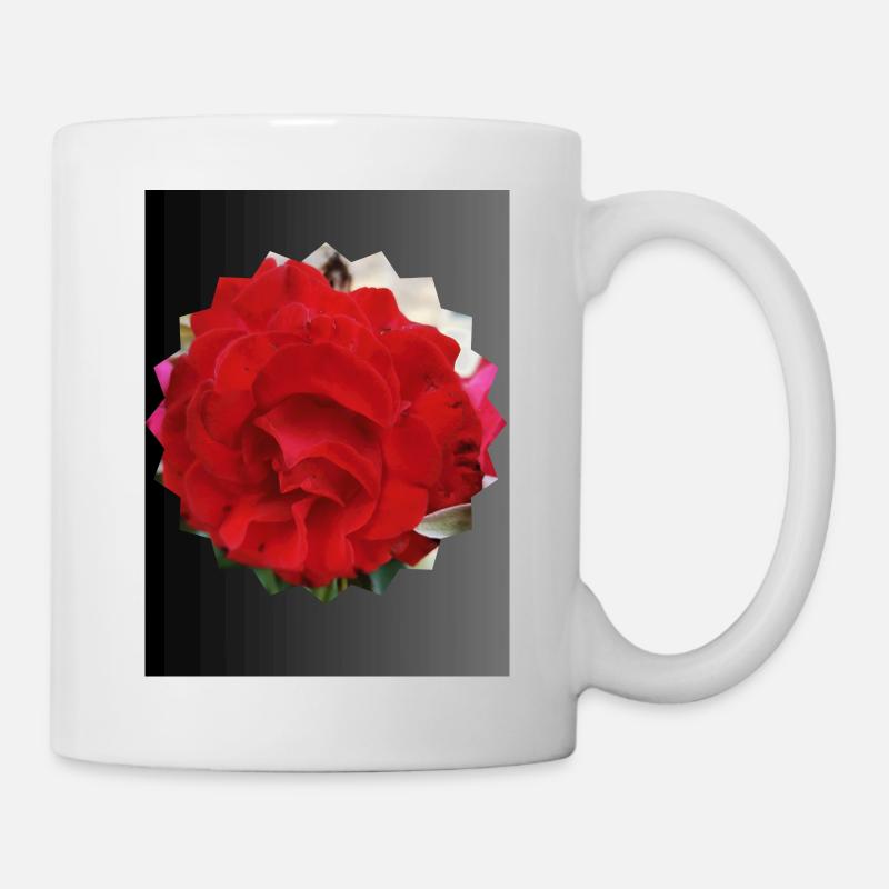 Rose in Sonnenform - Tasse - Weiß