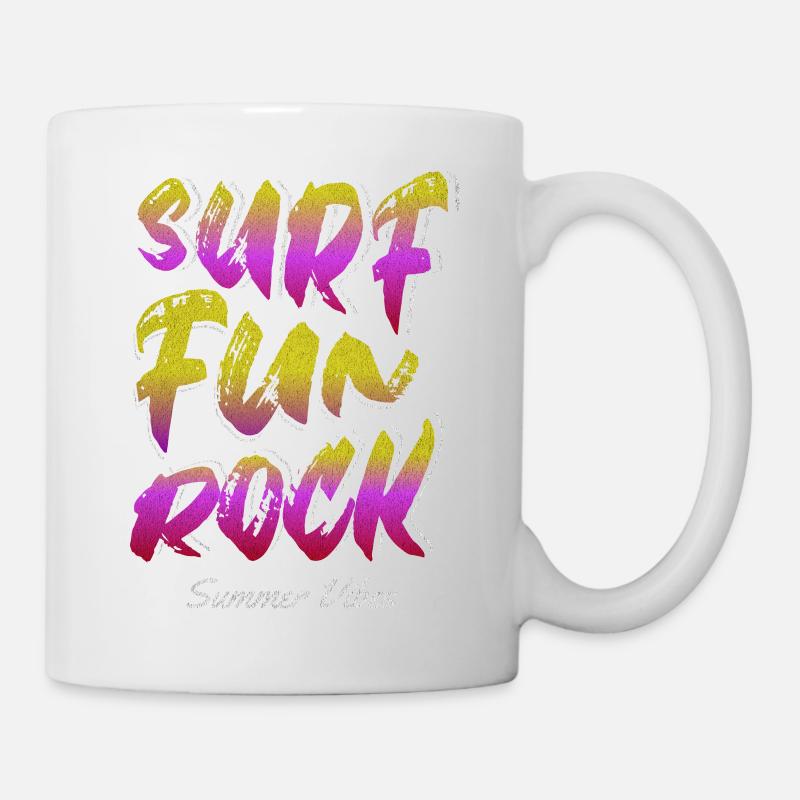 surf fun rock - Mug blanc - blanc