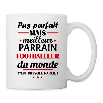 Pas parfait meilleur parrain footballeur,noël - Mug blanc - blanc - Droite
