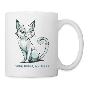 Dein Haus, meine Regeln - Tasse - Weiß - Rechts
