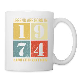 Original Kalender 1974 Vintage Geburtstag Rec - Tasse - Weiß - Rechts