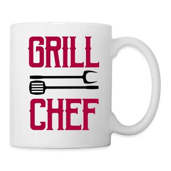 grill chef - Tasse - Weiß - Rechts