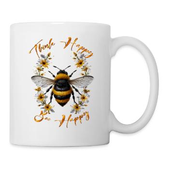 Denken Sie an Happy Bee Happy - Tasse - Weiß - Rechts