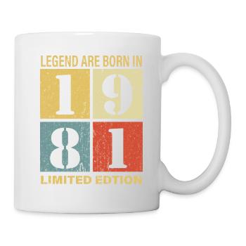 Original Kalender 1981 Vintage Geburtstag Rec - Tasse - Weiß - Rechts