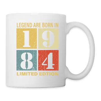 Original Kalender 1984 Vintage Geburtstag Rec - Tasse - Weiß - Rechts
