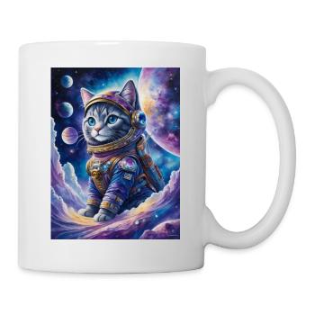 chat astronaute - Mug blanc - blanc - Droite