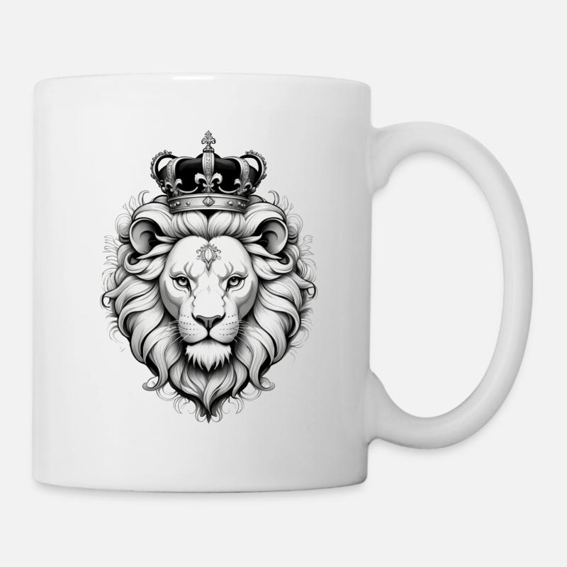lion roi - Mug blanc - blanc