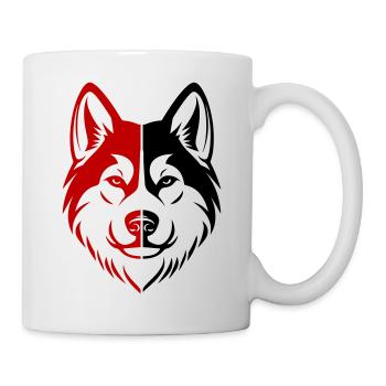 Akita Hund Kopf - Tasse - Weiß - Rechts