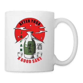 après le yoga, un bon saké - Mug blanc - blanc - Droite