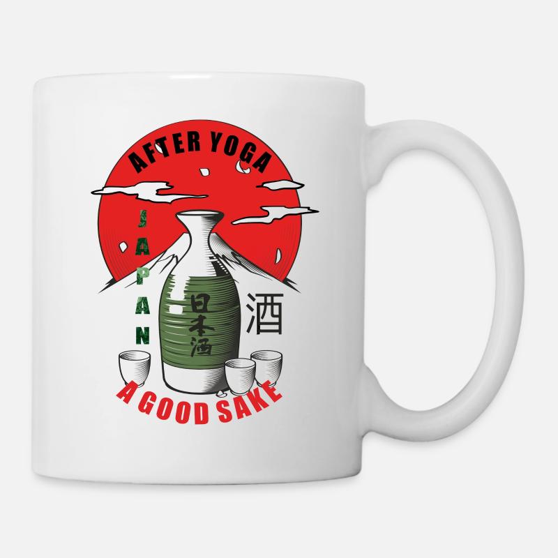 nach dem Yoga ein guter Sake - Tasse - Weiß