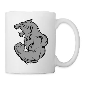 strong tiger wolf - Tasse - Weiß - Rechts
