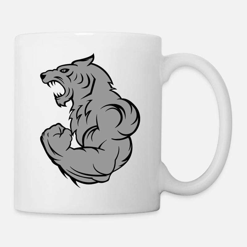 strong tiger wolf - Tasse - Weiß