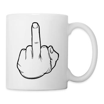 mittelfinger hand 01 - Tasse - Weiß - Rechts