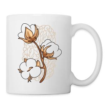 Ornamental element with blooming cotton twig - Mug - white - Right