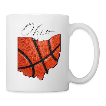 Ohio (États-Unis) | Vrai basket-ball | Script de carte - Mug blanc - blanc - Droite